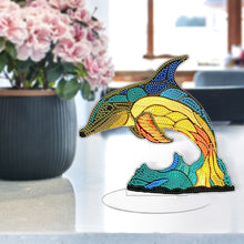 Load image into Gallery viewer, Lion Diamond Painting Desktop Ornaments Kit with Light for Office Desktop Decor