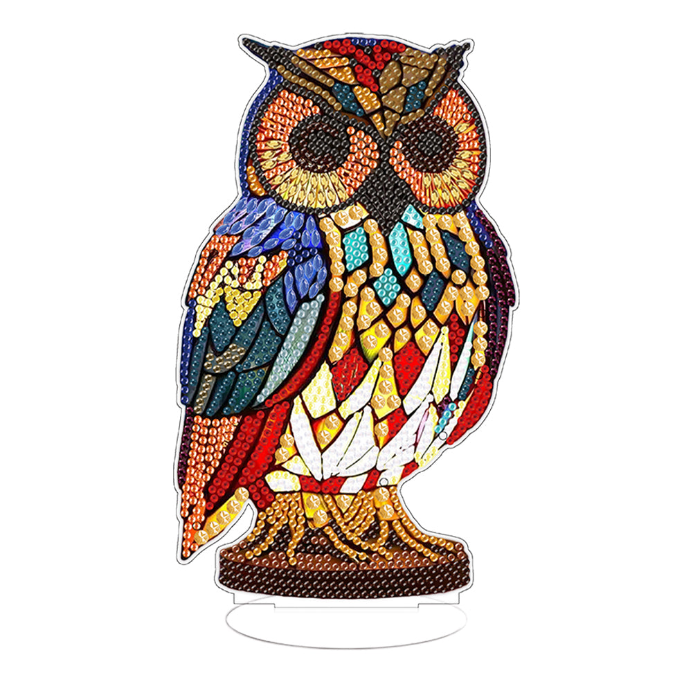 Lion Diamond Painting Desktop Ornaments Kit with Light for Office Desktop Decor