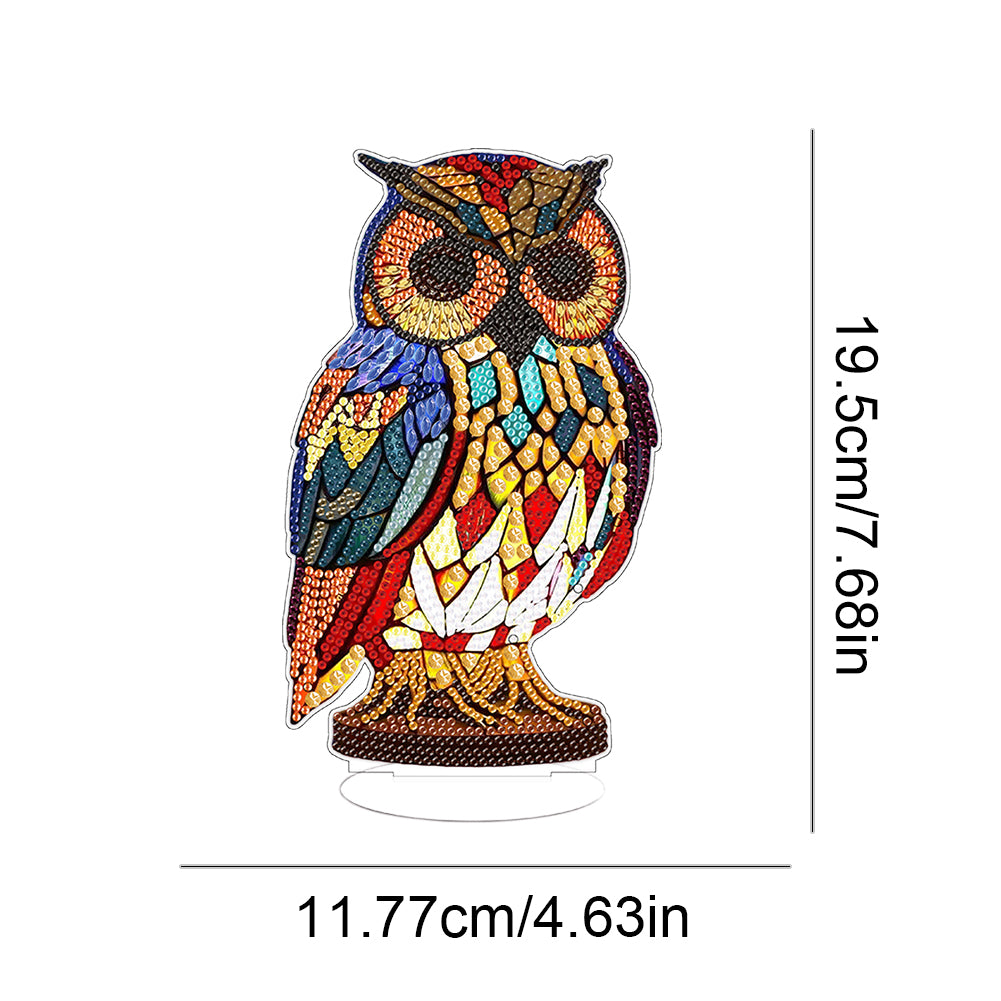 Lion Diamond Painting Desktop Ornaments Kit with Light for Office Desktop Decor