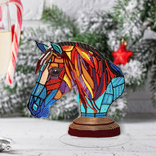 Load image into Gallery viewer, Lion Diamond Painting Desktop Ornaments Kit with Light for Office Desktop Decor