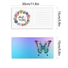 Load image into Gallery viewer, 6 Pcs Christmas Butterfly Special Shape Diamond Painting Greeting Card Kit(Blue)