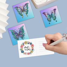Load image into Gallery viewer, 6 Pcs Christmas Butterfly Special Shape Diamond Painting Greeting Card Kit(Blue)