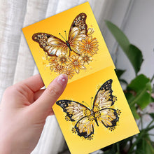 Load image into Gallery viewer, 6Pcs Christmas Butterfly Special Shape Diamond Painting Greeting Card (Yellow)