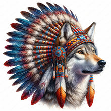 Load image into Gallery viewer, Diamond Painting - Full Round - Indian wolf head (40*40CM)