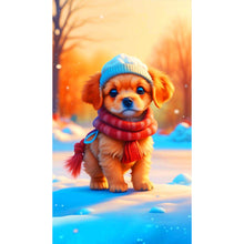Load image into Gallery viewer, Diamond Painting - Full Round - Dog in the sunshine and snow (40*70CM)