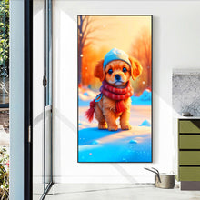 Load image into Gallery viewer, Diamond Painting - Full Round - Dog in the sunshine and snow (40*70CM)
