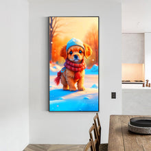 Load image into Gallery viewer, Diamond Painting - Full Round - Dog in the sunshine and snow (40*70CM)