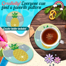 Load image into Gallery viewer, 8 Pcs Colourful Holiday Wooden Diamond Painting Coasters Kits Kit with Holder