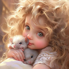 Load image into Gallery viewer, Diamond Painting - Full Round - Girl with big eyes and curly hair (30*30CM)