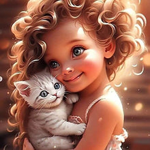Load image into Gallery viewer, Diamond Painting - Full Round - Girl with big eyes and curly hair (30*30CM)