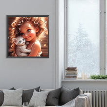 Load image into Gallery viewer, Diamond Painting - Full Round - Girl with big eyes and curly hair (30*30CM)
