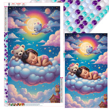 Load image into Gallery viewer, Diamond Painting - Full Round - doll sleeping on clouds (40*70CM)