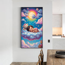 Load image into Gallery viewer, Diamond Painting - Full Round - doll sleeping on clouds (40*70CM)