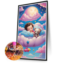 Load image into Gallery viewer, Diamond Painting - Full Round - doll sleeping on clouds (40*70CM)