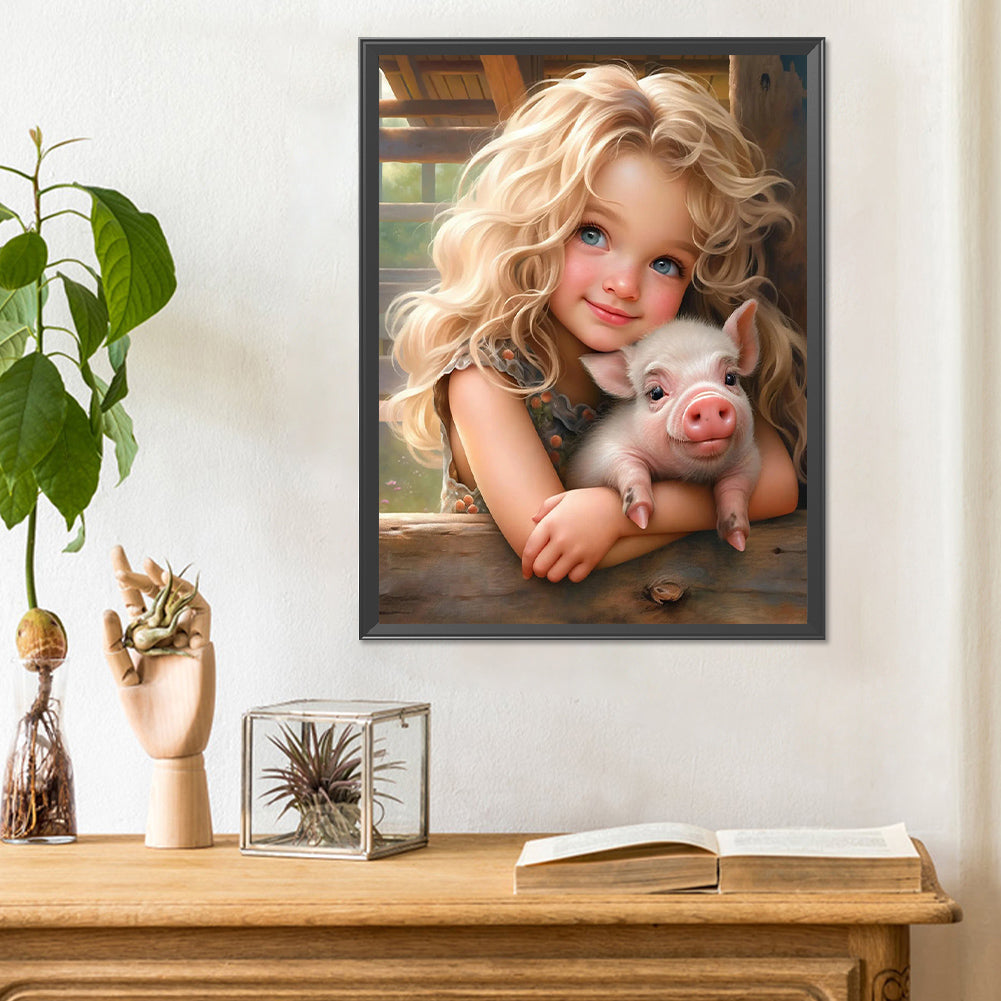 Diamond Painting - Full Round - Sweet big eyed girl (30*40CM)