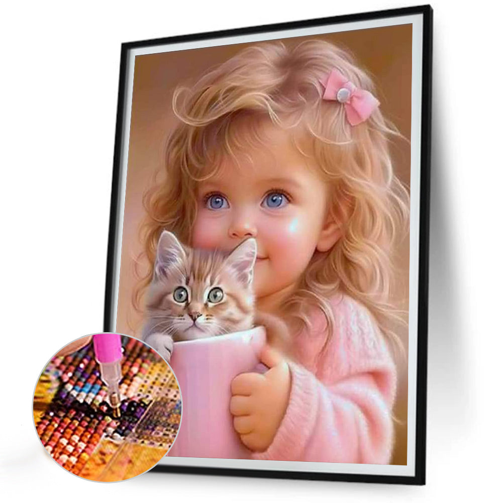 Diamond Painting - Full Round - Sweet big eyed girl (30*40CM)