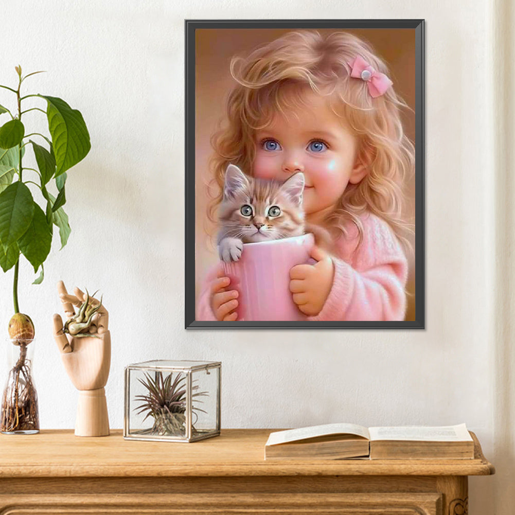 Diamond Painting - Full Round - Sweet big eyed girl (30*40CM)