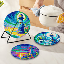Load image into Gallery viewer, 4 Pcs Mandala Acrylic Diamond Painted Placemat Eco-Friendly Placemat with Holder