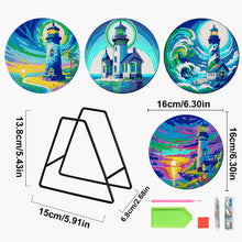 Load image into Gallery viewer, 4 Pcs Mandala Acrylic Diamond Painted Placemat Eco-Friendly Placemat with Holder