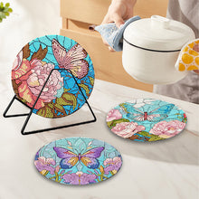 Load image into Gallery viewer, 4 Pcs Acrylic Diamond Painted Placemats Eco-Friendly Placemat (Garden Butterfly)