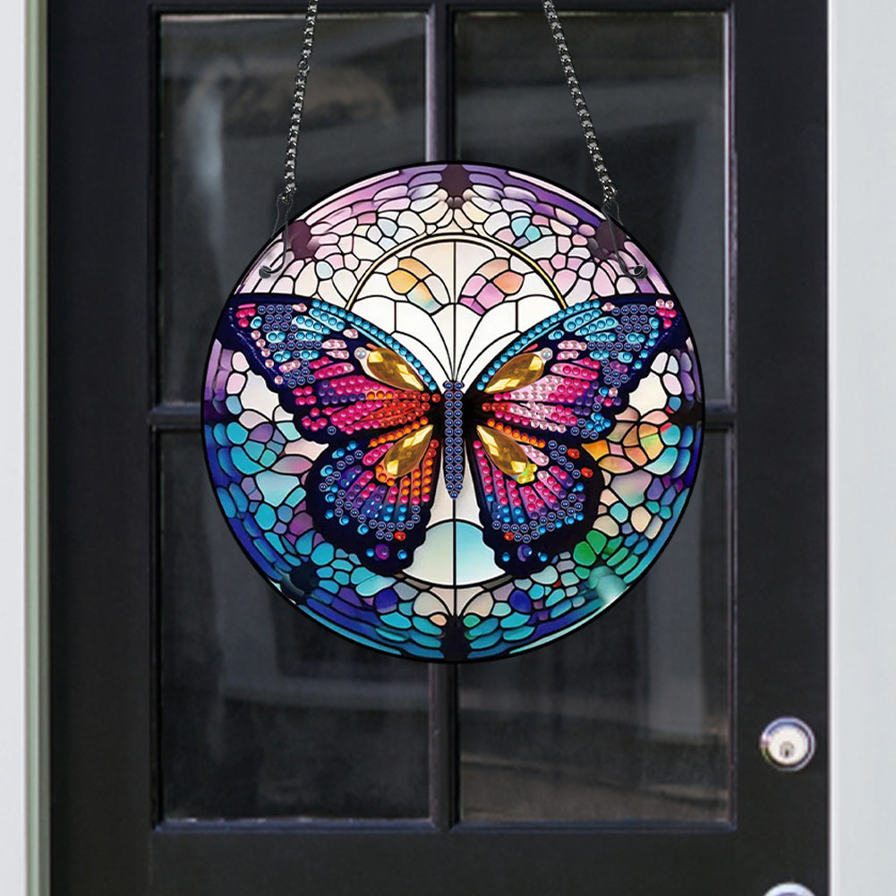Acrylic Butterfly Single-Sided Diamond Painting Hanging Pendant for Wall Decor
