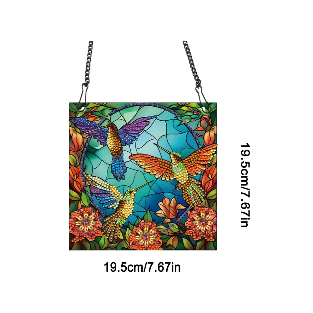 Acrylic Bird Single-Sided Diamond Painting Hanging Pendant for Home Wall Decor