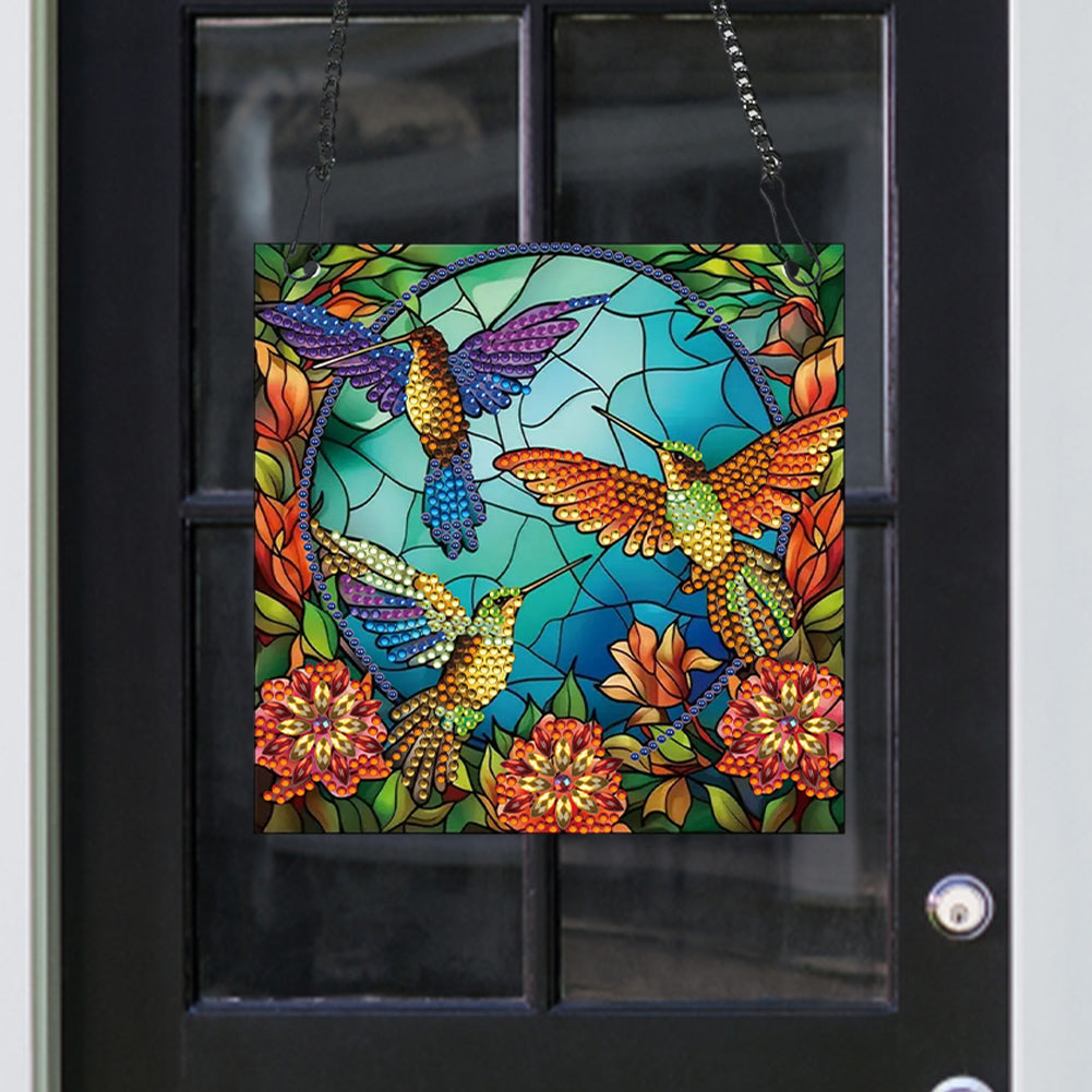 Acrylic Bird Single-Sided Diamond Painting Hanging Pendant for Home Wall Decor