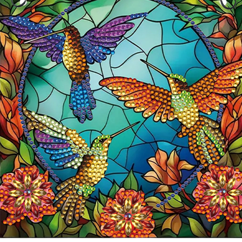 Acrylic Bird Single-Sided Diamond Painting Hanging Pendant for Home Wall Decor