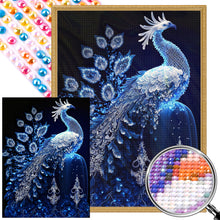 Load image into Gallery viewer, AB Diamond Painting - Full Round - blue crystal peacock (40*55CM)