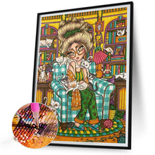 Load image into Gallery viewer, AB Diamond Painting - Full Round - cat girl (40*50CM)