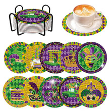 Load image into Gallery viewer, 10 Pcs Wooden Circus Clown Diamond Painting Art Coaster Kit for Beginners Adults