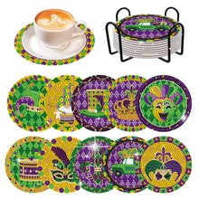 Load image into Gallery viewer, 10 Pcs Wooden Circus Clown Diamond Painting Art Coaster Kit for Beginners Adults