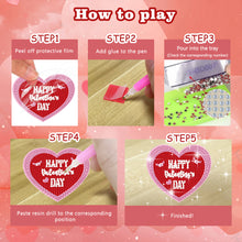 Load image into Gallery viewer, 10 Pcs Wooden Heart Succulent Plant Diamond Painting Art Coaster Kit with Holder