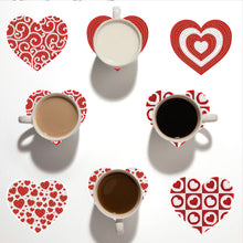 Load image into Gallery viewer, 10 Pcs Wooden Heart Succulent Plant Diamond Painting Art Coaster Kit with Holder