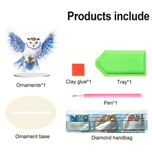Load image into Gallery viewer, Acrylic Diamond Painting Desktop Ornament for Home Office Desktop Decor (Owl)
