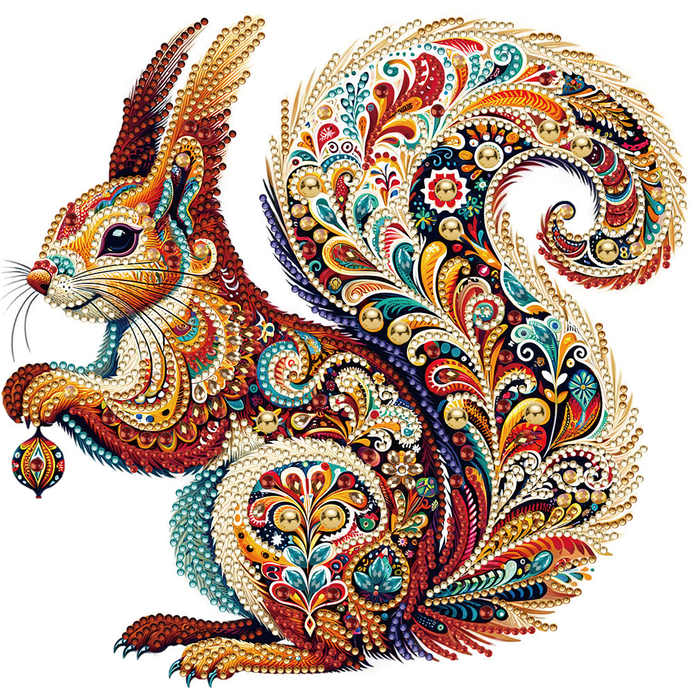 Diamond Painting - Partial Special Shaped - Gorgeous squirrel (30*30CM)