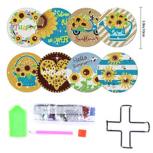 Load image into Gallery viewer, 8 Pcs Wooden Sunflower Animal Diamond Painting Art Coasters for Beginners Adults