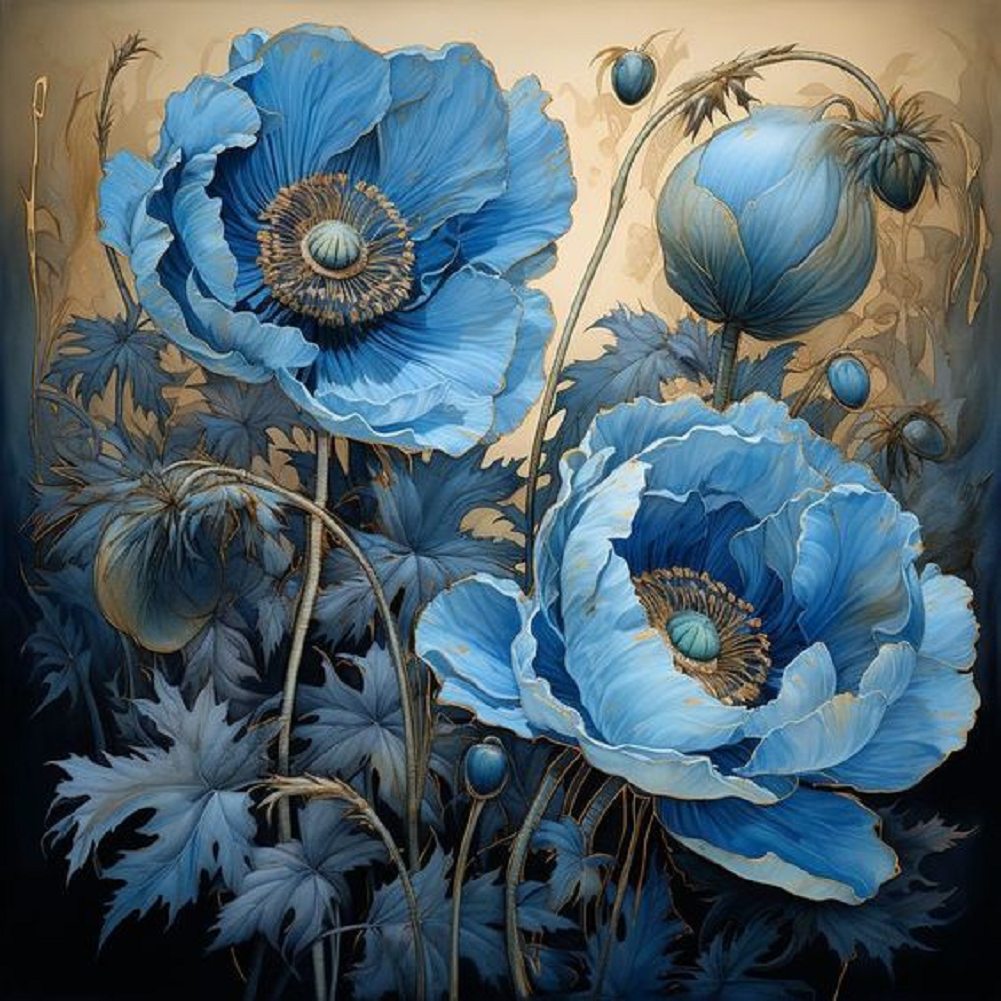 Diamond Painting - Full Round - poppy flower (30*30CM)