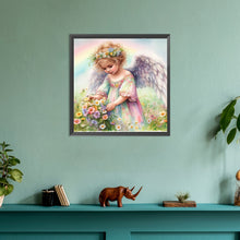 Load image into Gallery viewer, Diamond Painting - Full Round - Angel baby picking flowers (30*30CM)