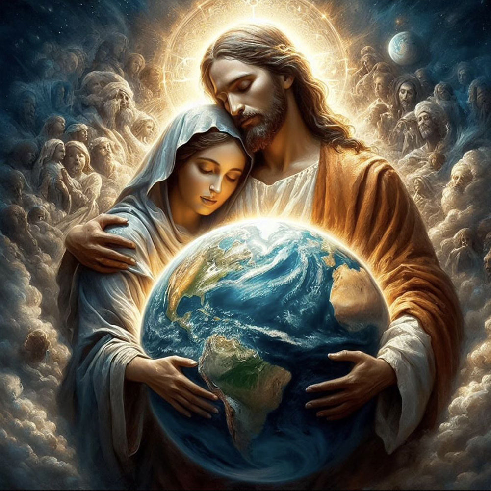Diamond Painting - Full Round - Jesus and the Virgin (30*30CM)