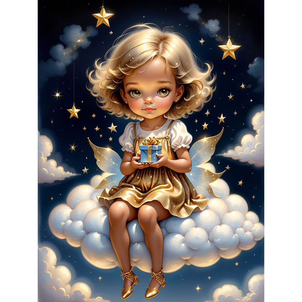 Diamond Painting - Full Round - angel on clouds (30*40CM)