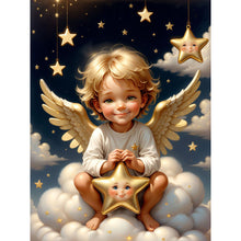Load image into Gallery viewer, Diamond Painting - Full Round - angel on clouds (30*40CM)