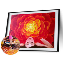 Load image into Gallery viewer, Diamond Painting - Full Round - Flowers bloom hair woman (40*30CM)