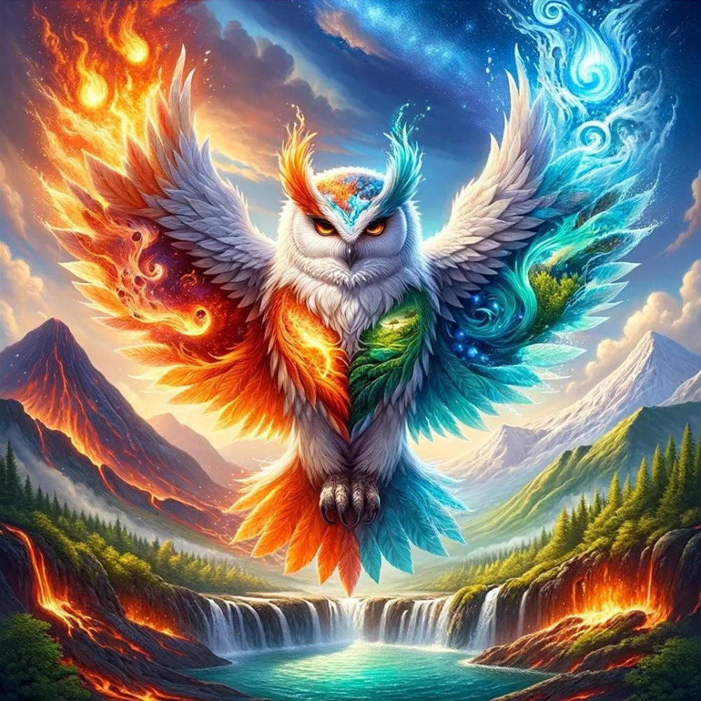 Diamond Painting - Full Round - flying owl (30*30CM)
