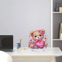 Load image into Gallery viewer, Acrylic Diamond Painting Desktop Decoration for Office Desktop Decor(Heart Bear)