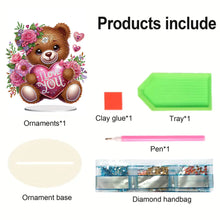 Load image into Gallery viewer, Acrylic Diamond Painting Desktop Decoration for Office Desktop Decor(Heart Bear)