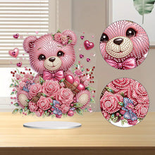 Load image into Gallery viewer, Acrylic Diamond Painting Desktop Decoration for Office Desktop Decor (Rose Bear)