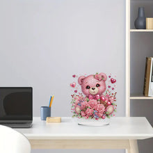 Load image into Gallery viewer, Acrylic Diamond Painting Desktop Decoration for Office Desktop Decor (Rose Bear)