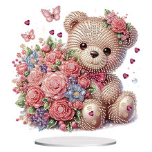Load image into Gallery viewer, Acrylic Diamond Painting Desktop Decoration for Office Desktop Decor (Rose Bear)