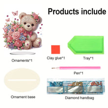 Load image into Gallery viewer, Acrylic Diamond Painting Desktop Decoration for Office Desktop Decor (Rose Bear)